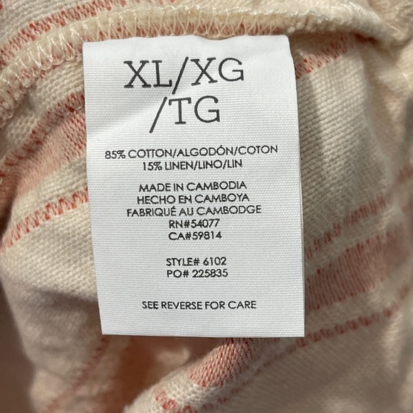 CABI Orange & Ivory Stripe Brunch Baby Doll Tank Top Style 6102 - Picture 5 of 7